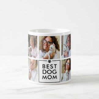 Caneca De Café Colagem de 7 Fotos da Melhor Mãe de Cachorro Moder