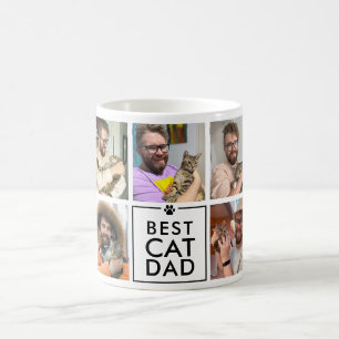 Caneca De Café Colagem de 7 Fotos do Melhor Pai de Gato Moderno