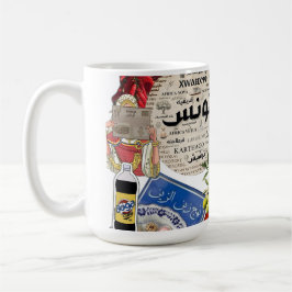Caneca De Café Colagem de Adesivos da Tunísia | Cultura Tunisiana