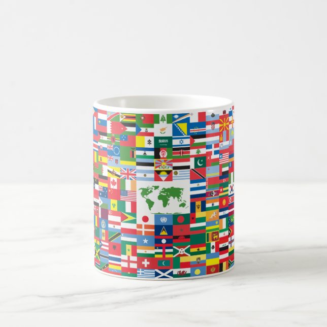 Caneca De Café Colagem de bandeiras de país do mundo inteiro (Centro)