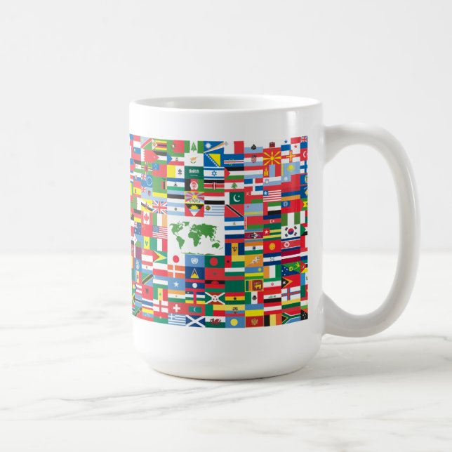 Caneca De Café Colagem de bandeiras de país do mundo inteiro (Direita)
