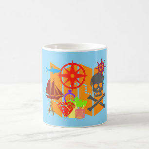 Caneca De Café Colagem de Caça ao Tesouro