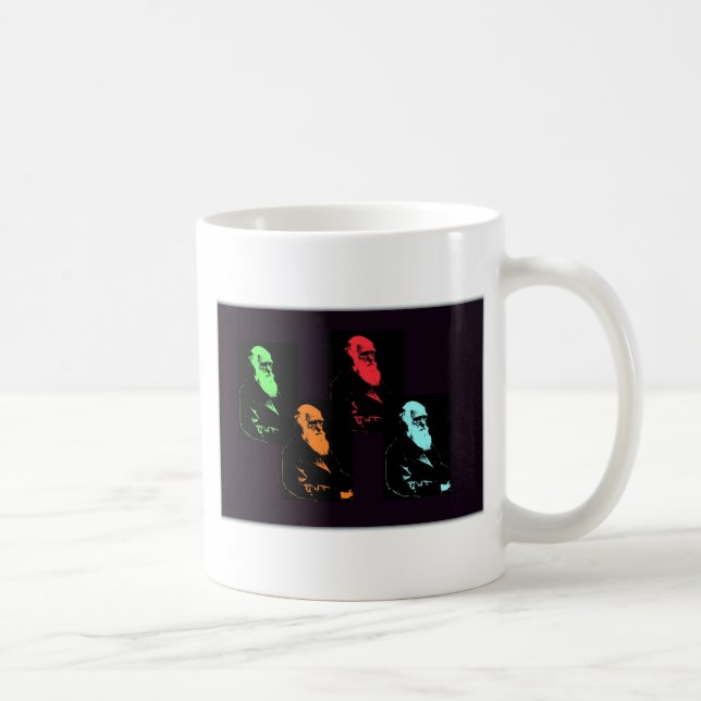 Caneca De Café Colagem de Charles Darwin (Direita)