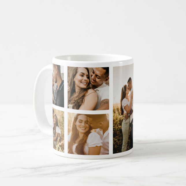 Caneca De Café Colagem de Cinco Fotos Novamente Semanas Simples (Frente Esquerda)