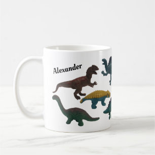 Caneca De Café Colagem de Dinossauros de Brinquedos Plásticos co