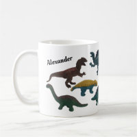 Colagem de Dinossauros de Brinquedos Plásticos com