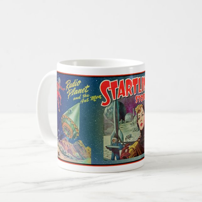 CANECA DE CAFÉ COLAGEM DE FICÇÃO CIENTÍFICA DO SÉCULO XX MCM (Frente Esquerda)