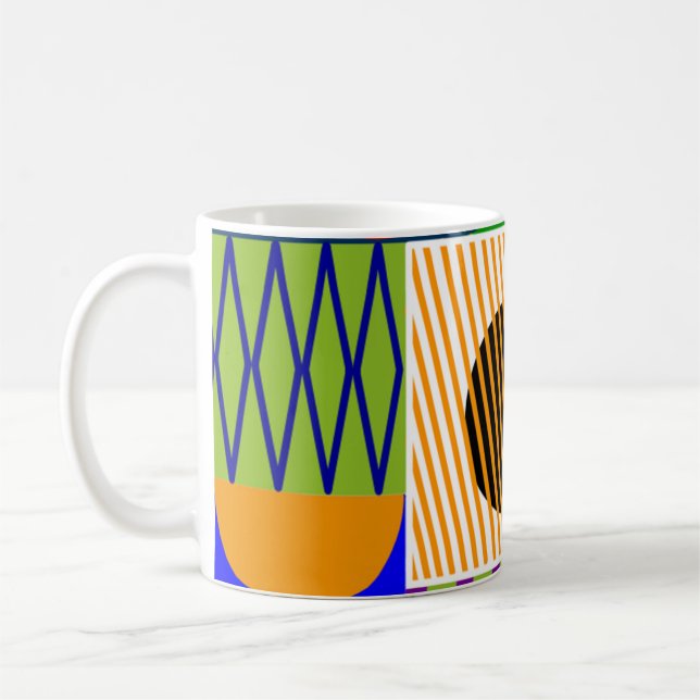 Caneca De Café Colagem de Formas Bauhaus  (Esquerda)