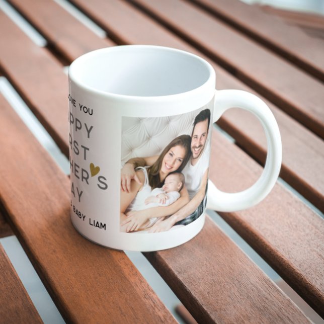 Caneca De Café Colagem de Fotografias Bebê 2 do Primeiro Dia de o (Criador carregado)