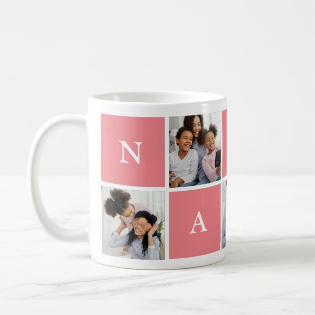 Caneca De Café Colagem de Fotografias da Avó Personalizada 5 (Esquerda)
