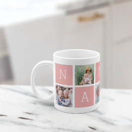 Caneca De Café Colagem de Fotografias da Avó Personalizada 5