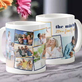 Caneca De Café Colagem de Fotografias da Família - Adicionar 7 Fo
