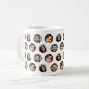 Caneca De Café Colagem de Fotografias de 3 Membros da Família