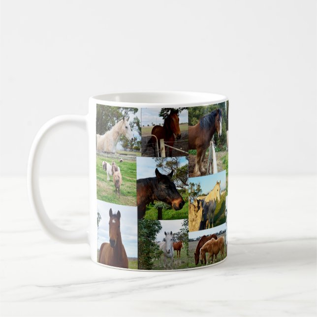 Caneca De Café Colagem de Fotografias de Cavalo, (Esquerda)