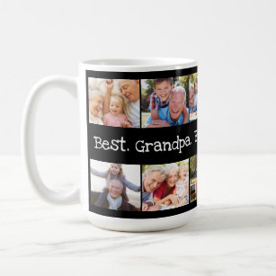 Caneca De Café Colagem de Fotografias Divertida Melhor Avô Nunca 