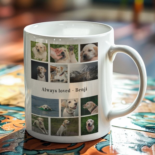 Caneca De Café Colagem de Fotografias do Cão Lover (Dog lovers custom mug with photo template.)