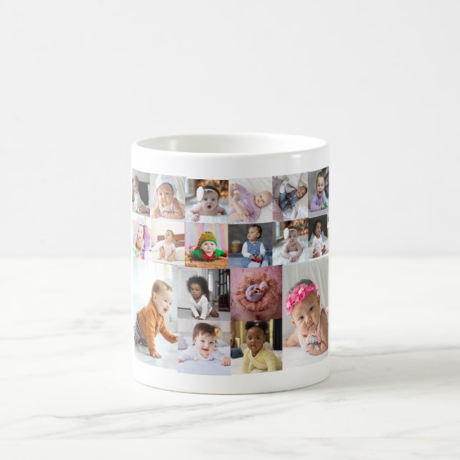 Caneca De Café Colagem de Fotografias do Design 18 (Centro)