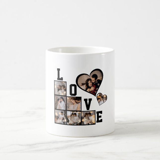 Caneca De Café Colagem de Fotografias do Design 8 (Centro)