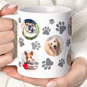 Caneca De Café Colagem de Fotografias do Dog Pawprint 8