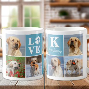 Caneca De Café Colagem de Fotografias do LOVE Paw 7 Personalizado