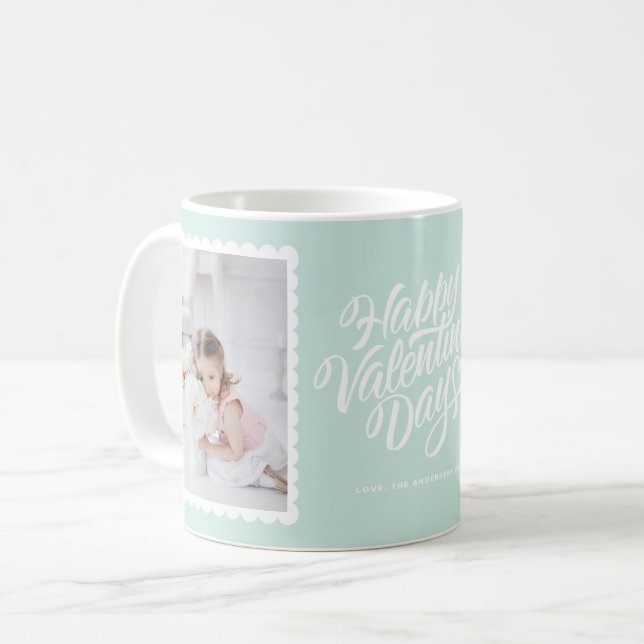 Caneca De Café Colagem de Fotografias Mint com Letra de feliz dia (Frente Esquerda)