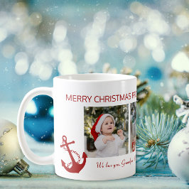 Caneca De Café Colagem de Fotografias Náutica do Vovô Feliz Natal