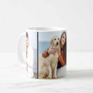 Caneca De Café Colagem de Fotografias Personalizada 3 Clássica -