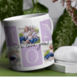 Caneca De Café Colagem de Fotografias Personalizada do Amor 7 pel<br><div class="desc">Celebre a mãe com um design eterno e elegante que é tão especial quanto ela! Esta caneca de colagem fotográfica soletra "MOM" em blocos de pasta macia, enquadrando lindamente seus momentos familiares favoritos. O delicado roteiro "Nós te amamos!" acrescenta um toque sincero, fazer-o como um perfeito guardião para o café...</div>