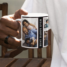 Caneca De Café Colagem de fotografias personalizada do melhor pai
