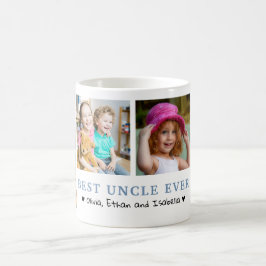 Caneca De Café Colagem de Fotografias Personalizada do Melhor Tio