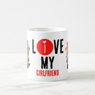 Caneca De Café Colagem de Fotografias Personalizada Única 2 Adoro