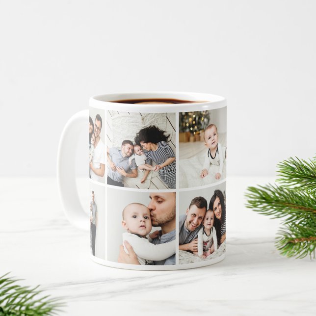 Caneca De Café Colagem de Fotos 10 da Família Personalizada (Criador carregado)