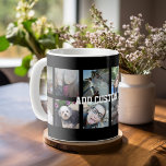 Caneca De Café Colagem de Fotos 12 com Fundo Preto<br><div class="desc">Adicione seus fotos favoritos a este modelo divertido. Você pode usar fotos do Instagram ou quaisquer fotos para esta grade.</div>