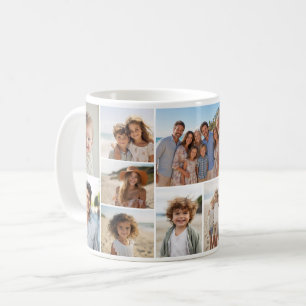 Caneca De Café Colagem de Fotos - 13 Fotos em Grade Minimalista M