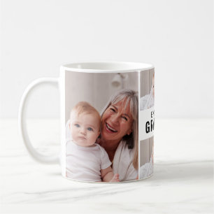 Caneca De Café Colagem de Fotos 4 Preto Branco Vovó