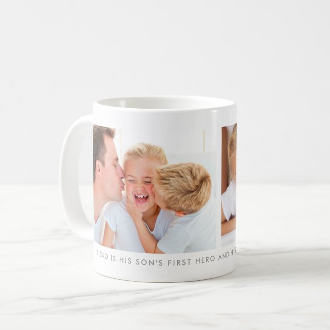 Caneca De Café Colagem de Fotos Branca com Mensagem Personalizada (Frente Esquerda)