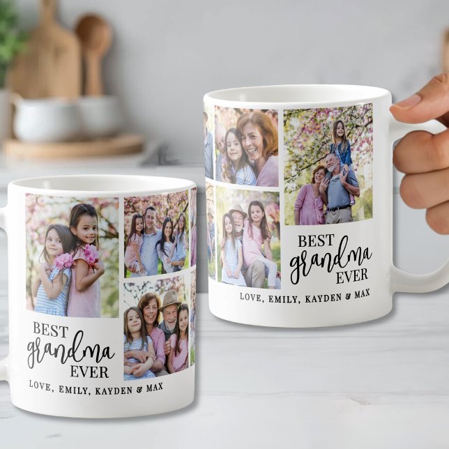 Caneca De Café Colagem de Fotos da Avó (Grandmother Photo Collage Coffee Mug)