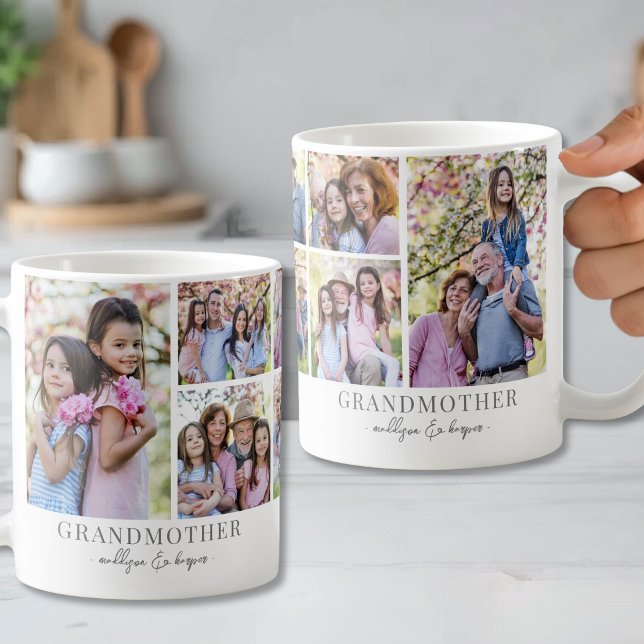 Caneca De Café Colagem de Fotos da Avó (Grandmother Photo Collage Coffee Mug)