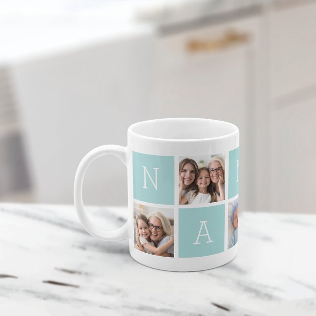 Caneca De Café Colagem de Fotos da Avó 5 Personalizada Nani (Criador carregado)