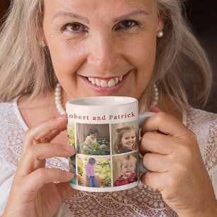 Caneca De Café Colagem de fotos da avó com tipografia fofa