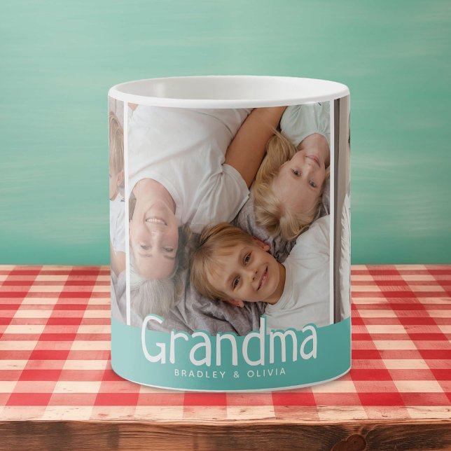 Caneca De Café Colagem de Fotos da Avó Moderna Presente Fofo  (Criador carregado)