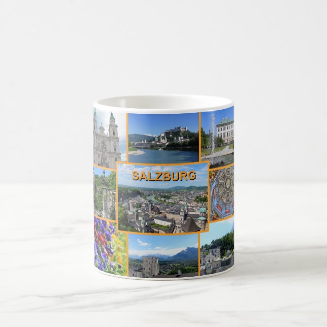 Caneca De Café Colagem de Fotos da Cidade de Salzburg, Áustria (Centro)