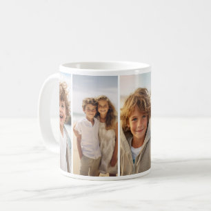 Caneca De Café Colagem de Fotos da Coluna 5 - Grade Moderna Verti