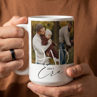 Caneca De Café Colagem de Fotos da Era do Pai Elegante Primeiro D