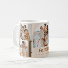 Caneca De Café Colagem de Fotos da Família - 5 Fotos e Texto Pers
