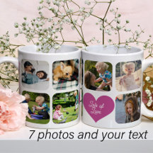 Colagem de fotos da família 7 fotos texto de nome 