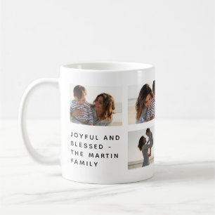Caneca De Café Colagem de Fotos da Família Abençoada e Abençoada