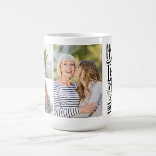 Caneca De Café Colagem de Fotos da Família Citação da Mãe Moderna