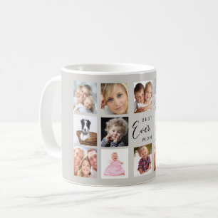 Caneca De Café Colagem de fotos da mãe cinza