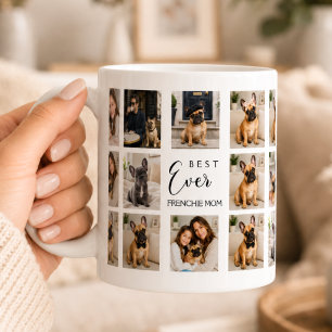 Caneca De Café Colagem de fotos da mãe com Bulldog Francês